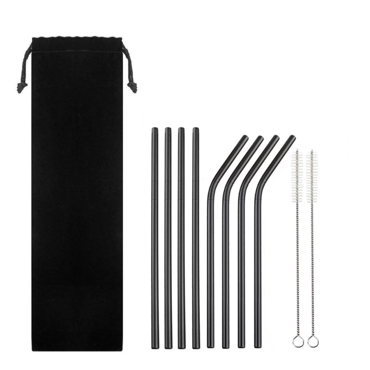 STAINLESS STEEL STRAW | SHORT 15cm (BLACK)
