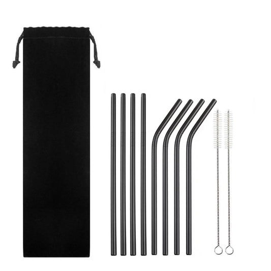 STAINLESS STEEL STRAW | SHORT 15cm (BLACK)